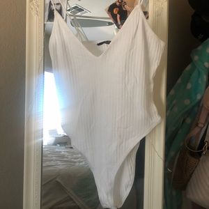 White ribbed body suit